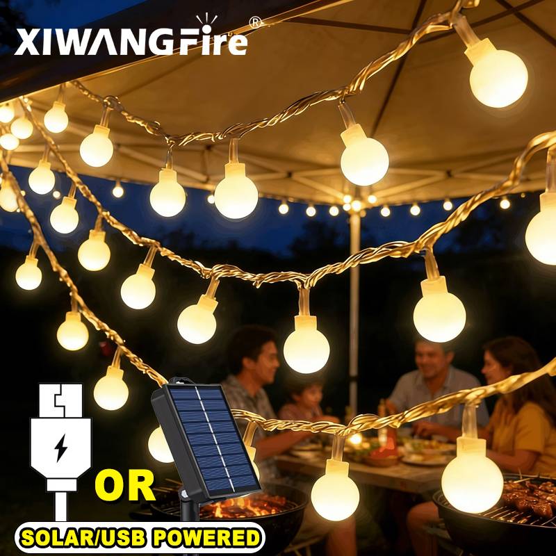 Outdoor Lighting Wedding Decor - Luzes de Cordão Solares/USB/Bateria de 3-10M,