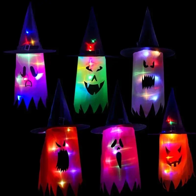 Led Lighting Decor - Chapéu de bruxa de Halloween com