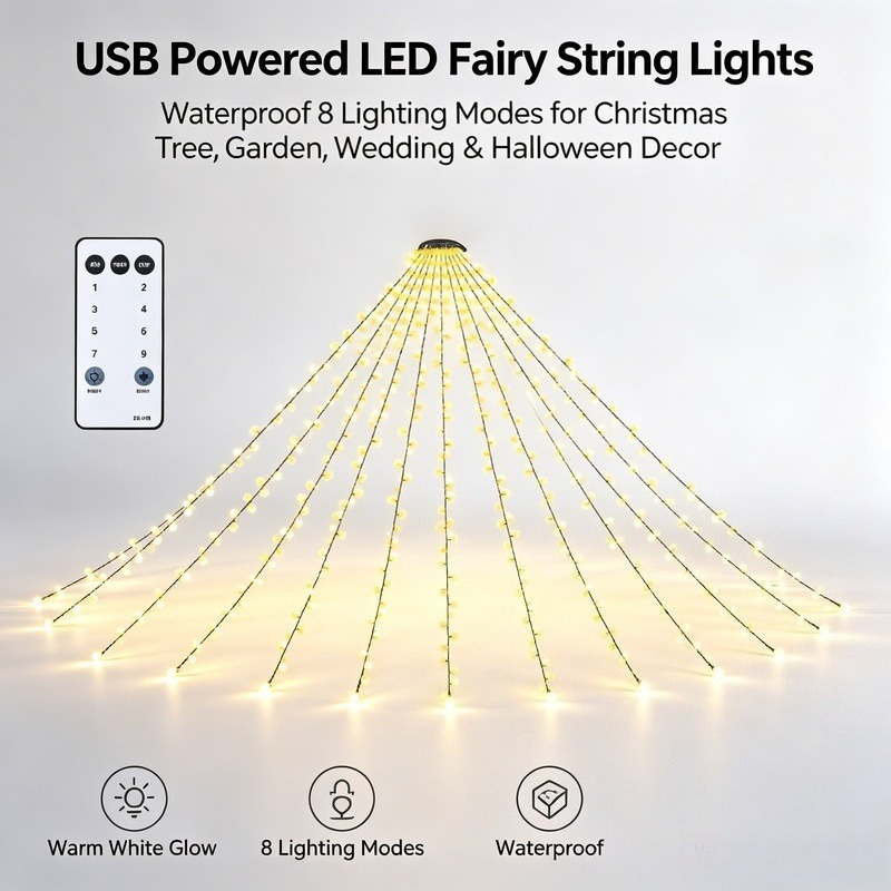 Lighting Tree Decor - Luzes de Fada LED USB, Luzes