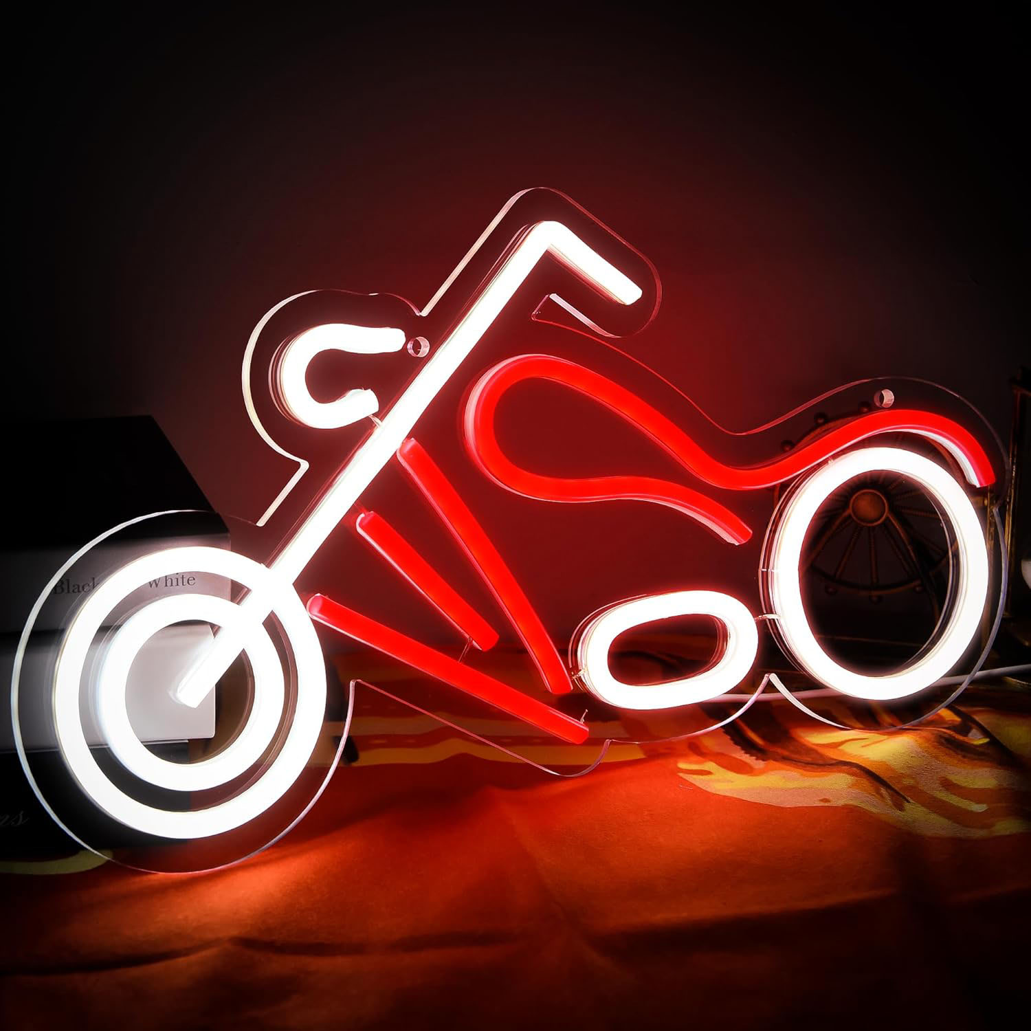 Garage Lighting Decor - Letreiro Neon Retrô de Moto Chopper,