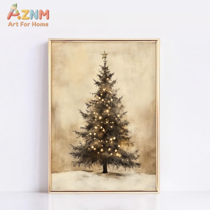 Vintage Lighting Decor - Pôster em Tela com Padrão de