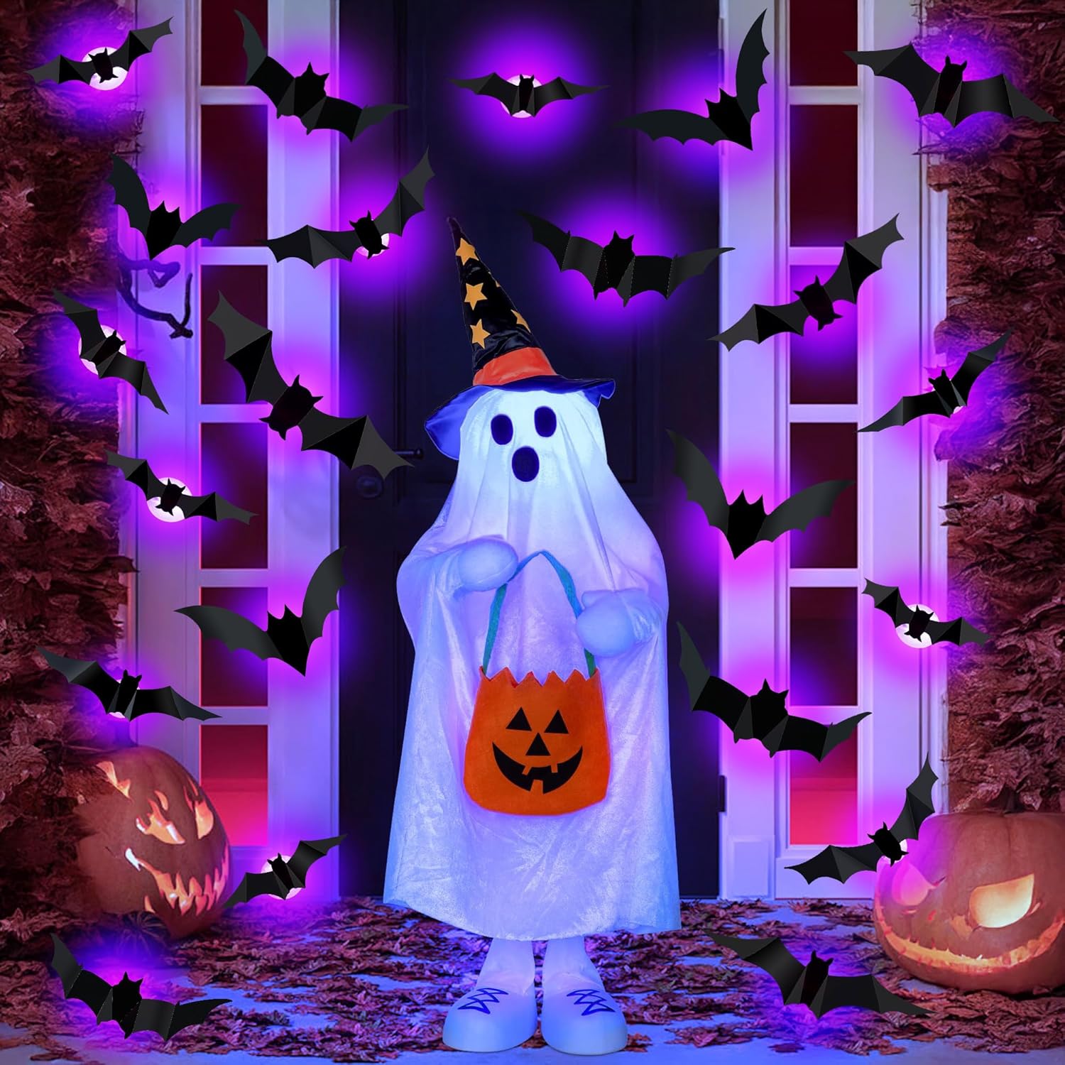 Outdoor Lighting Wedding Decor - Halloween led morcegos aranha decoração brilho