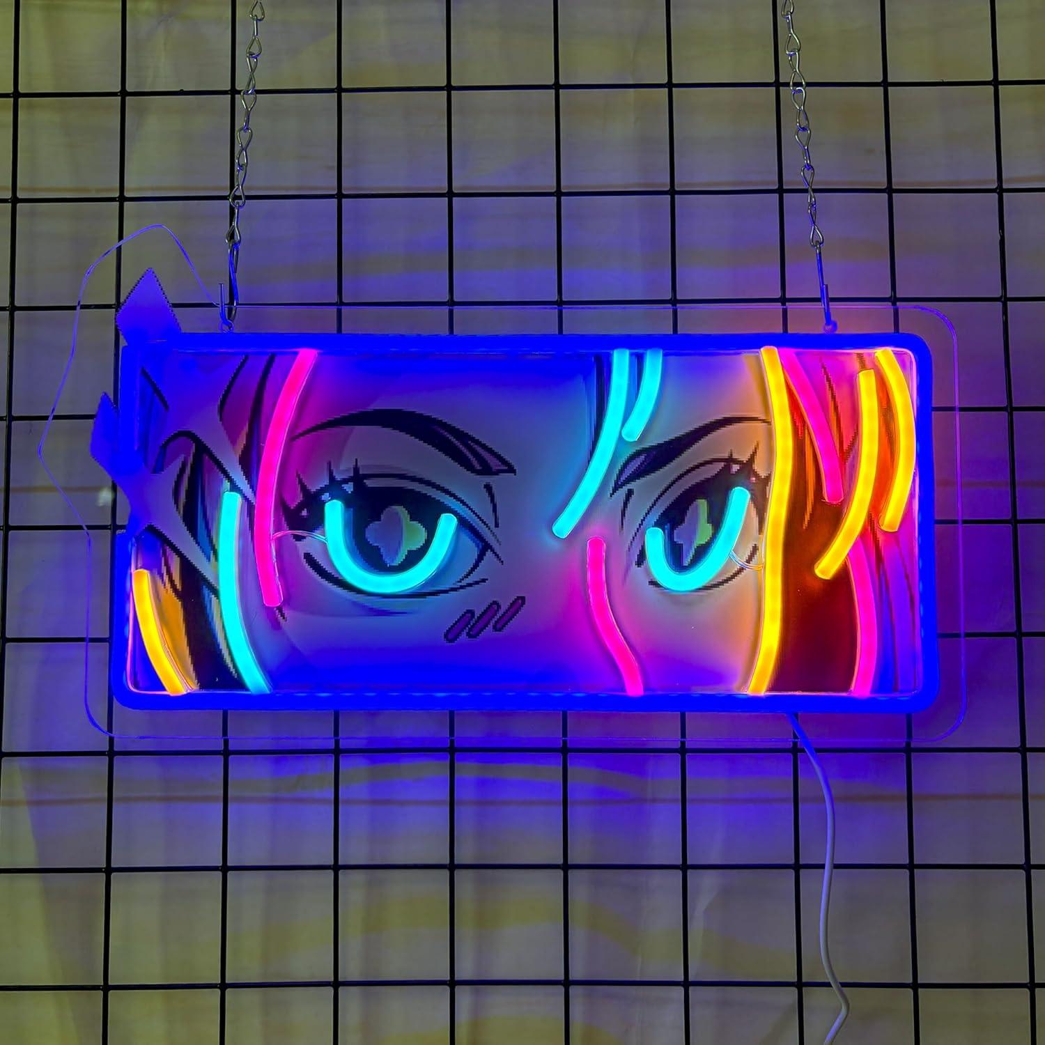 Garage Lighting Decor - Letreiro Neon Olhos Apaixonados, Luzes LED