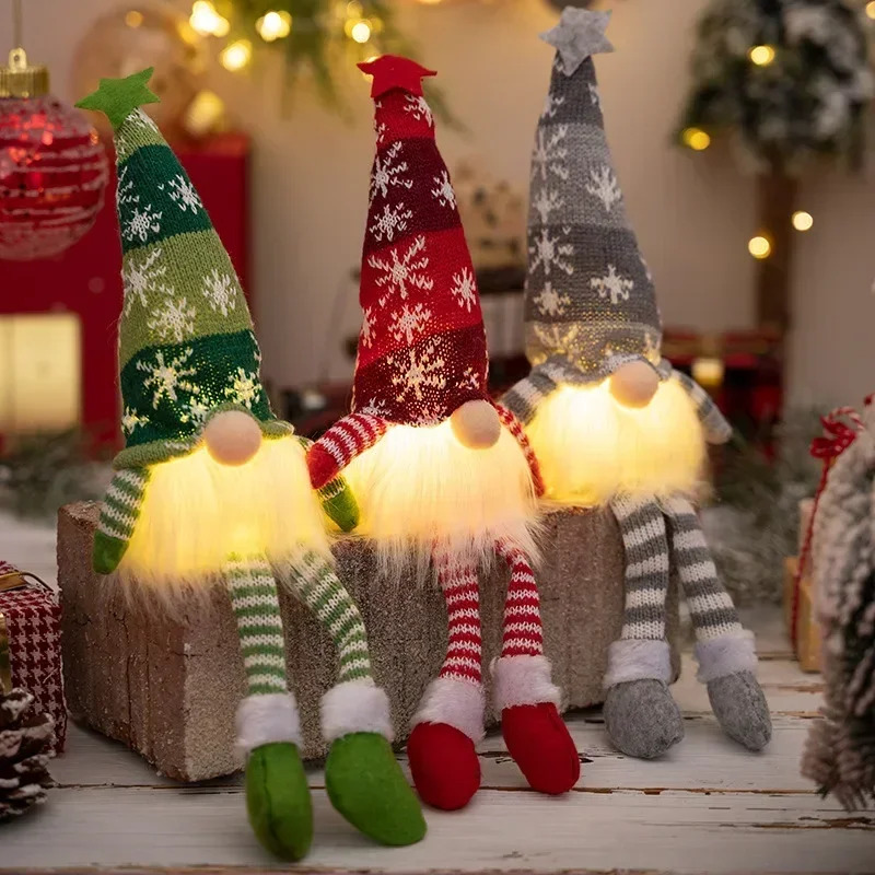 Lighting Tree Decor - Natal boneca sem rosto gnome ornamentos