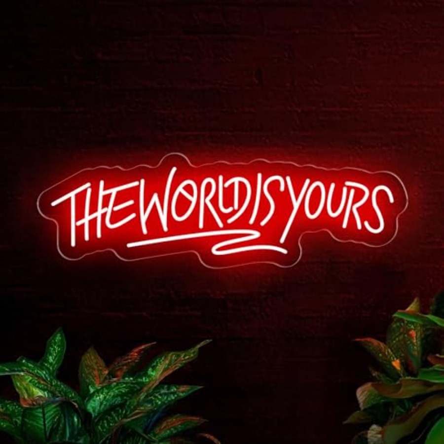 Lighting World Decor - Letreiro Neon 'O Mundo é Teu'