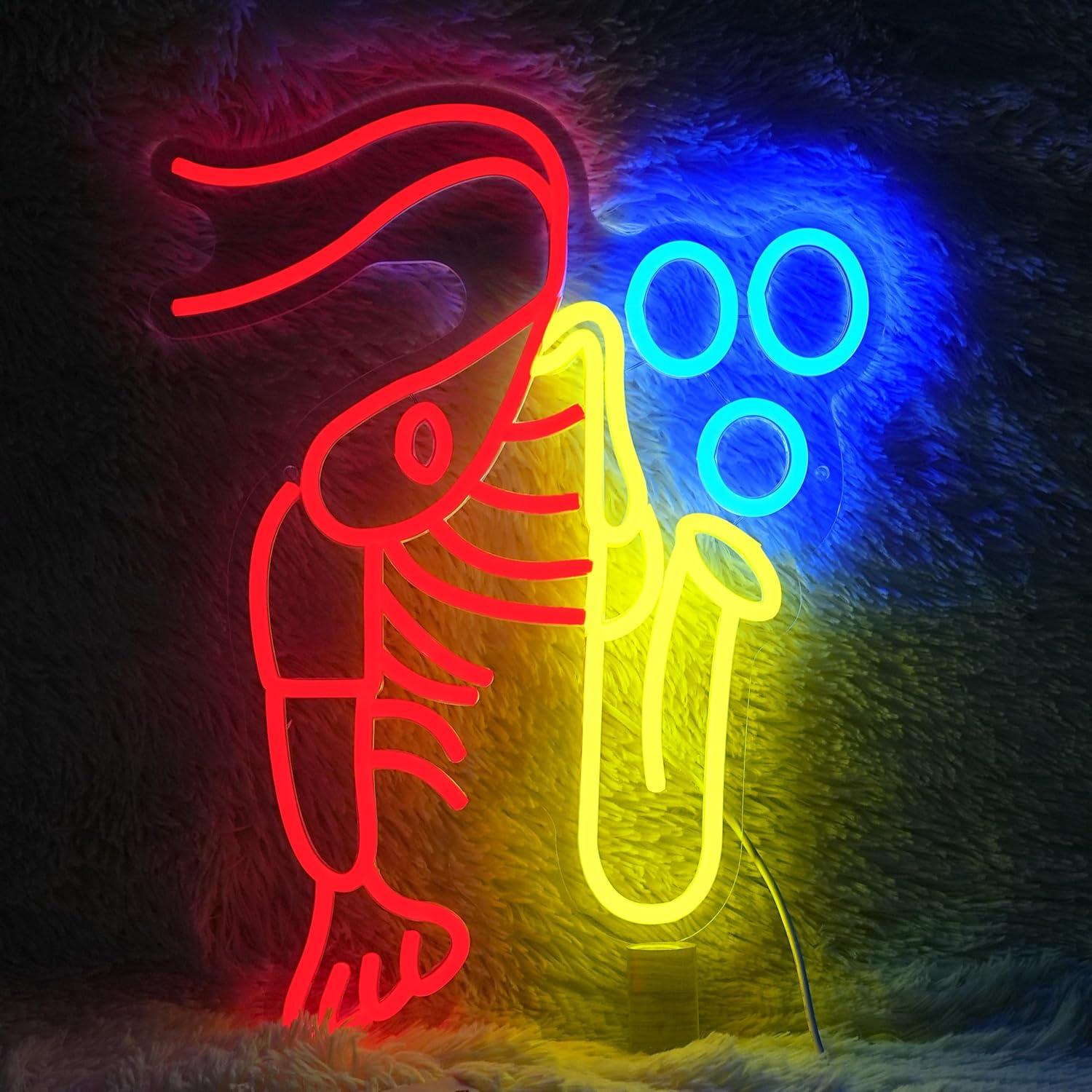 Vintage Lighting Decor - Letreiro de Neon LED de Lagosta