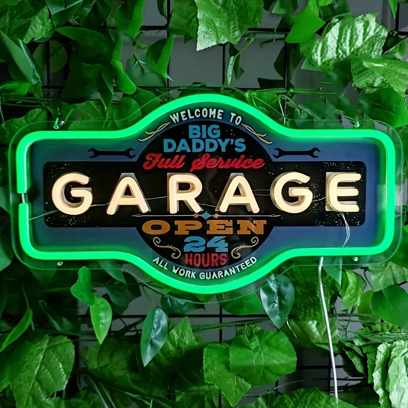Retro garagem led sinal de néo - Garage Lighting Decor avaliação e preço