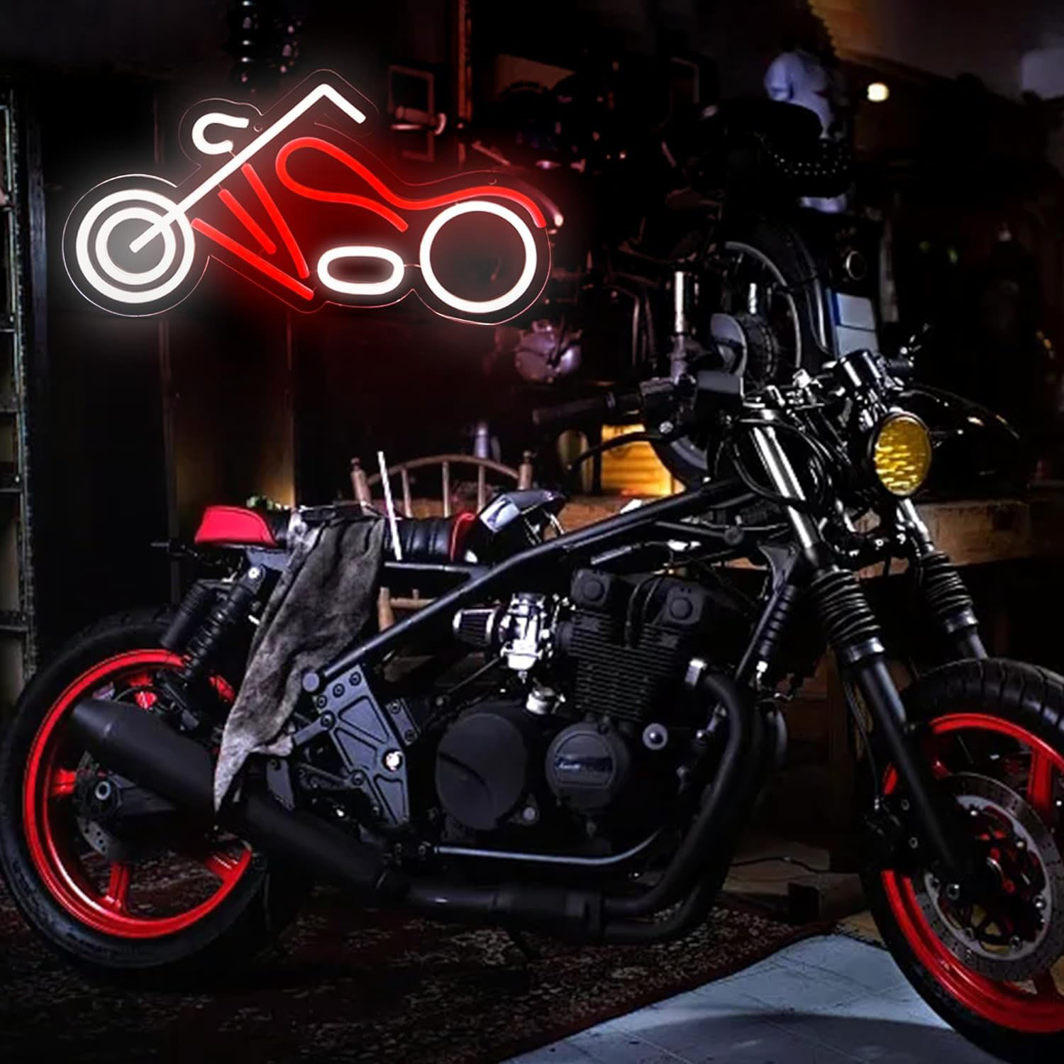 Letreiro Neon Retrô de Moto Ch - Garage Lighting Decor avaliação e preço
