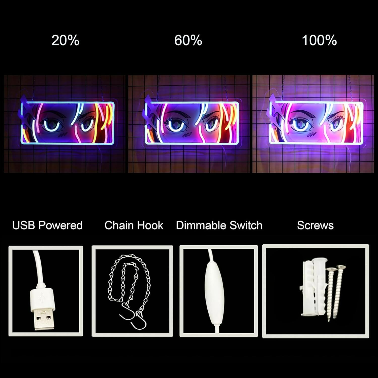 Letreiro Neon Olhos Apaixonado - Garage Lighting Decor avaliação e preço