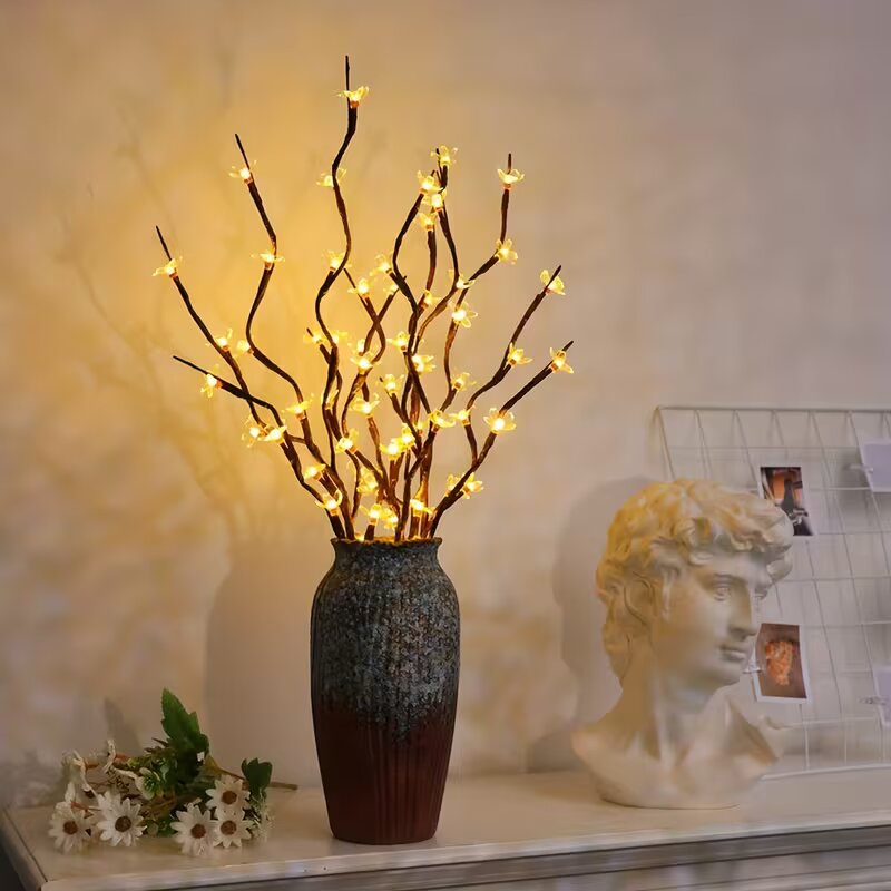 Luzes de ramo de cerejeira com - Lighting Tree Decor avaliação e preço