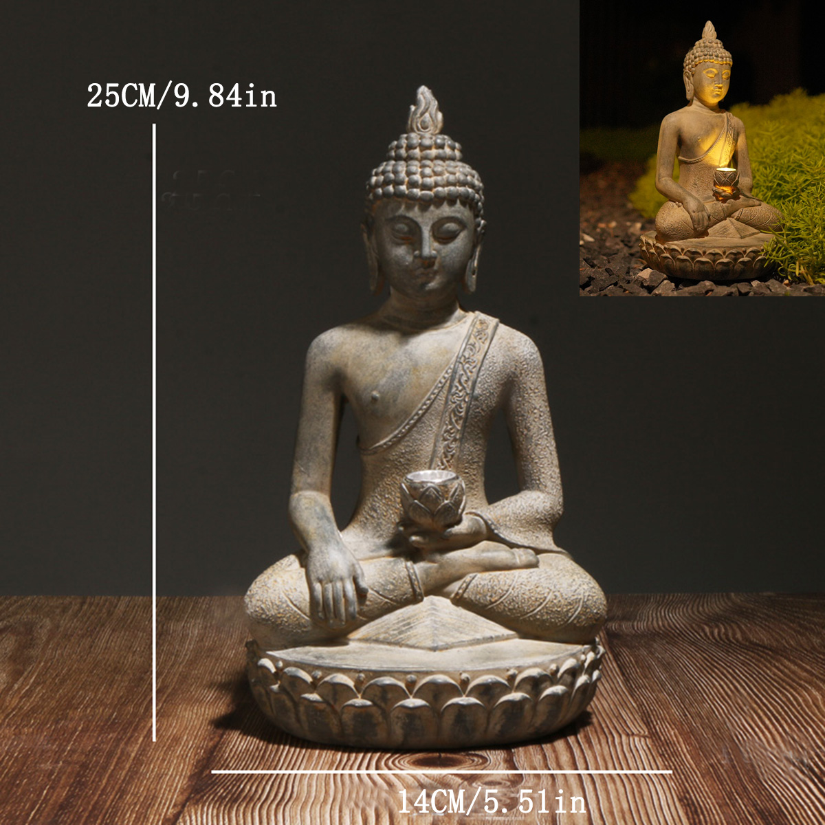 Estátua de Buda movida a energ - Decor Lighting India avaliação e preço