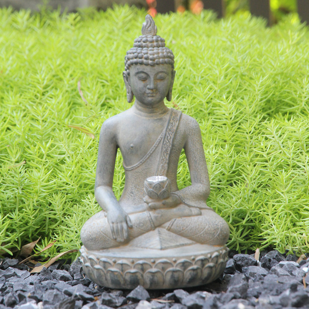Estátua de Buda movida a energ - Decor Lighting India avaliação e preço