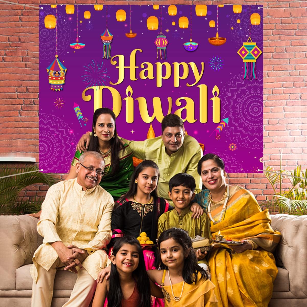 Feliz diwali pano de fundo 5x7 - Decor Lighting India avaliação e preço