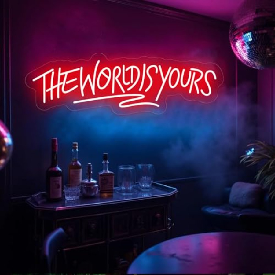 Letreiro Neon 'O Mundo é Teu'  - Lighting World Decor avaliação e preço