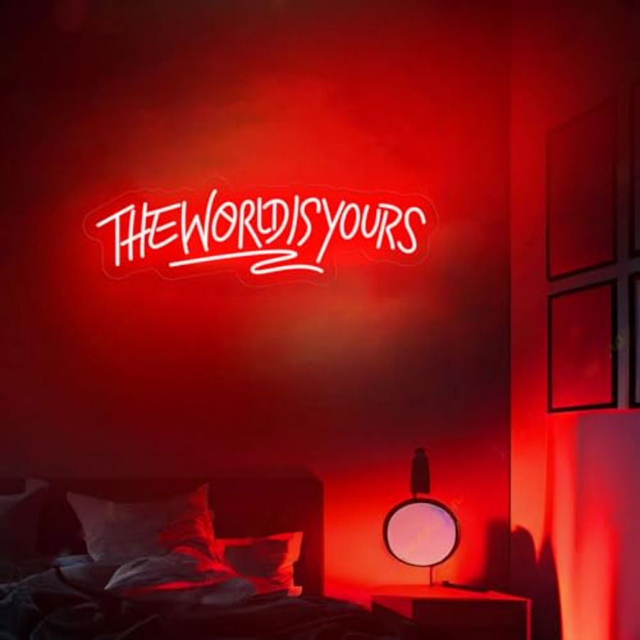 Letreiro Neon 'O Mundo é Teu'  - Lighting World Decor avaliação e preço