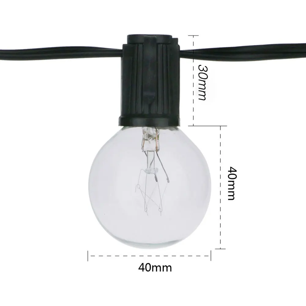 Luzes de Cordão G40 de 8M com  - Outdoor Lighting Wedding Decor avaliação e preço