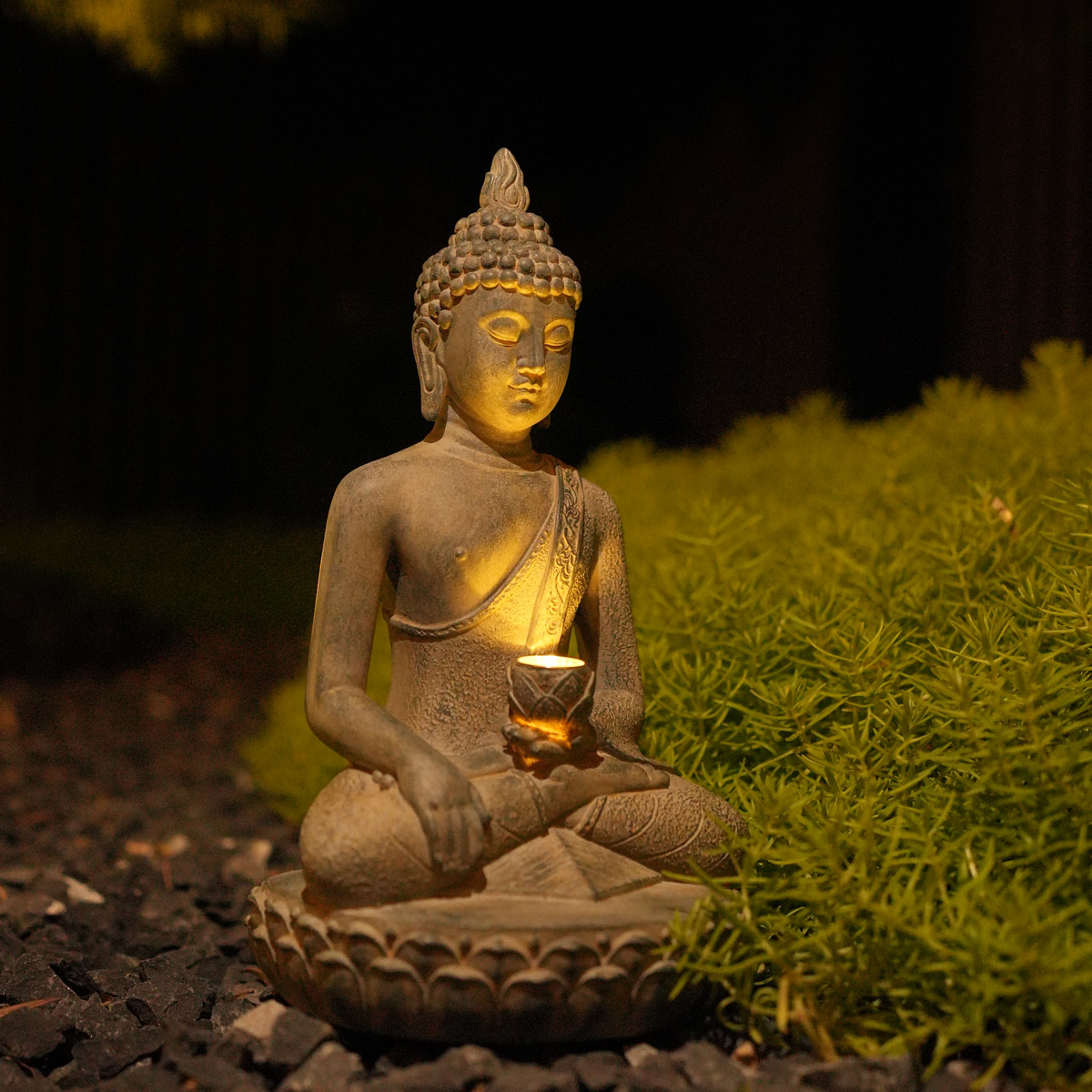 Estátua de buda movida a energ - Decor Lighting India avaliação e preço